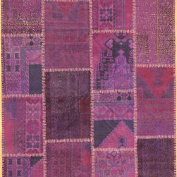 Turkish Patchwork Rug-Purple - Rugs