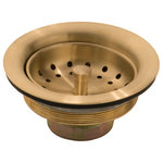 Sinkology - Kitchen Sink Heavy Duty 3.5 in. Strainer Drain, Post Styled Basket, Satin Gold - Quality matters everywhere, including your kitchen sink drain. Sinkology’s heavy duty satin gold strainer drain is a high-quality basket strainer drain designed to fit standard 3.5" kitchen sink drain holes. This drain features a post-style removable basket for easy and quick cleaning. The heavy duty drain is crafted from solid brass with a satin gold finish to match satin gold faucets, appliances, and other kitchen details. Easily install the drain with step-by-step instructions and visuals through the BILT® app. Sinkology backs the quality and function of this product with a lifetime warranty—the Sinkology Everyday Promise guarantee.