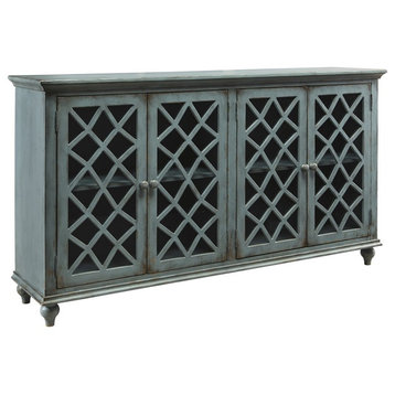 Mirimyn Door Accent Cabinet, Antique Teal T505-762