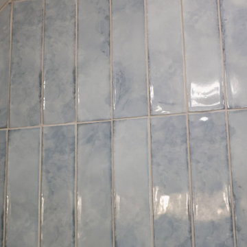 Blue Tile Shower Detail