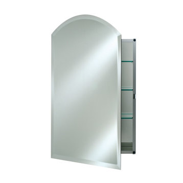 Arch Top Frameless Medicine Cabinets, 20"x35", Right Hinge