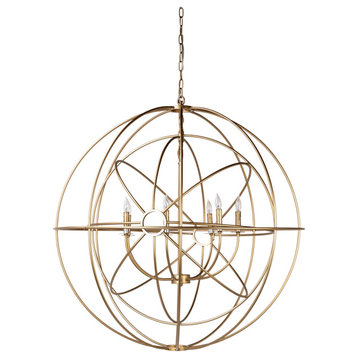 Aldino 40" Modern Gold Globe Chandelier With 7 Bulbs