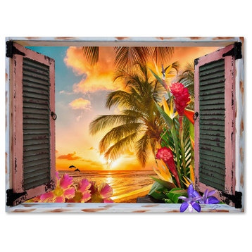 Leo Kelly 'Tropical Window to Paradise II' Canvas Art, 47"x35"