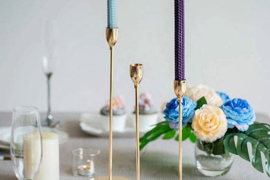 Tall Gold Candle Stick Set