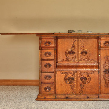New use for an Vintage Sewing Machine Parlor Cabinet