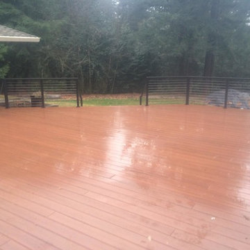Shurway - Vancouver WA Black Aluminum Post and Rail with Stainless Cable Railing