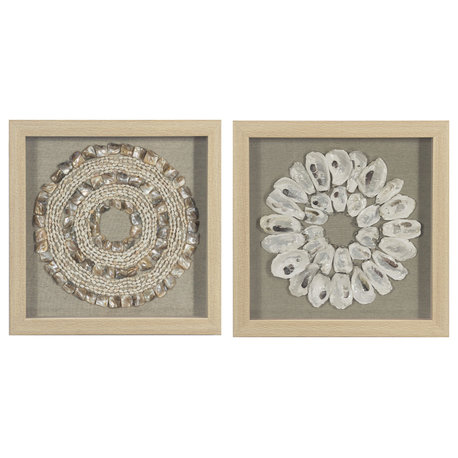 Sea Shell Rings Shadow Box Wall Décor (2 Piece Set)  (MS47196A/B)