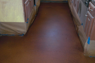 Inspiration for a concrete floor kitchen remodel in Other