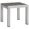 Shore Outdoor Aluminum Side Table, Silver Gray