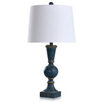StyleCraft - Asher Traditional Distressed Bannister Table Lamp Distressed Blue - Take a simple and stylish approach to lighting your home with the StyleCraft Asher distressed bannister table lamp. Sculpted in a circular shape with a distressed blue finish, this lamp adds a sharp look to any space. Use this plug-in lamp to add extra light to your living room, bedroom or hallway space.