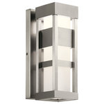 Kichler - Kichler Ryler Outdoor LED Wall-Light 59035BALED, Brushed Aluminum - Modern and classic all in one, Ryler delivers architectural sophistication for contemporary or mid-century era homes. The white decorative glass contrasts beautifully against the metal finish – whether off or on.