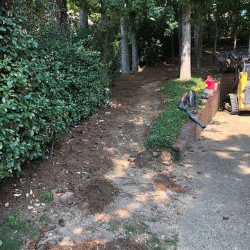 Dry Riverbed/Drainage/Mossrock Accent Walls/Low Voltage Lighting