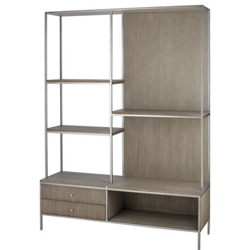 Paxton Etagere Silver Oak, Brushed Nickel