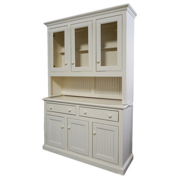 Eagle Furniture, 54" Coastal Dining Buffet, Soft White, With Hutch
