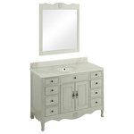 Benton Collection - 46.5" Distressed Fayetteville Bathroom Vanity, Gray, With Mirror - Dimensions: 46.5 x 21 x 35" H