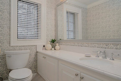 Inspiration for a powder room remodel in Boston