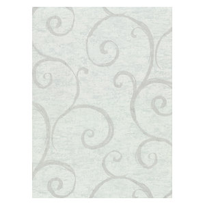 Wallpaper Designer Shiny Silver and Gray Faux Crackle