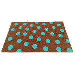 UncommonDoormats LLC - Polka Dot Coir Doormat, Lt Blue, 18"x30" - Polka-Dot Doormat