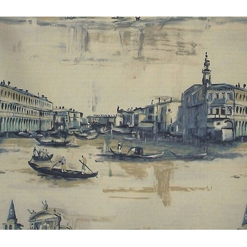Venice Fabric Antique Italian Painting Blue, Standard Cut