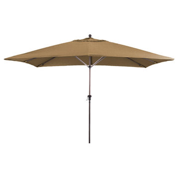 11'X8' Rectangular Aluminum Market Umbrella Bronze, Sunbrella, Camel