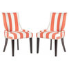 Harrington Dining Chair, Set of 2, Orange/White Stripe, 22"x24.8"x36.4"