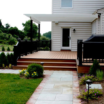 Timber Tech Deck wiht Intex Pergola and Bluestone Patio