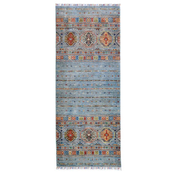 Oriental Rug Arijana Shaal 6'7"x2'7" Hand Knotted Carpet