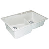 Aversa SilQ Granite 33-in. Drop-in Kitchen Sink with 4 Faucet Holes in White