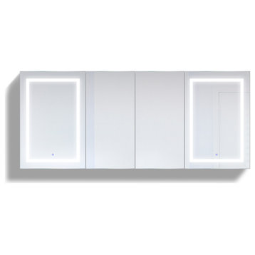 84x36 LLRR, Recessed Or Surface Mount Medicine Cabinet 12 Shelves, LED