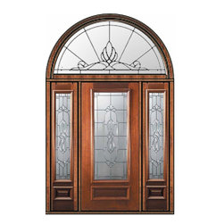Prehung Sidelites-Transom Door 80 Mahogany Kensington 3/4 Lite - Front Doors