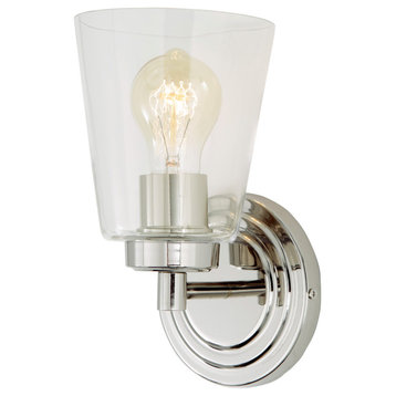 Wilshire 1 Light Bathroom Vanity Light, Polished Nickel