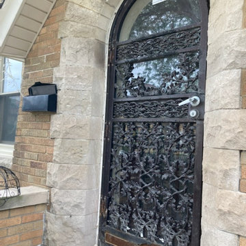 Round Top Steel Entry & Security Storm Door - BEFORE