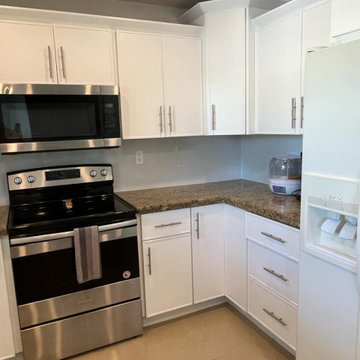 Modern Kitchen Remodel Done in a Slim Shaker Door in a Snow Color