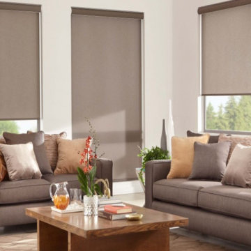 Designer Roller Shades with cassette headrail