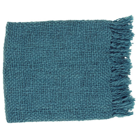 Tobias by Surya Throw Blanket, Teal