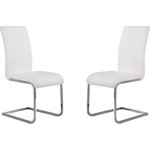 Armen Living - Amanda Side Chairs, Set of 2 - Contemporary lifestyle comes to in full circle with the beautifully designed Amanda Corner Dining Set. Made with Vinyl.