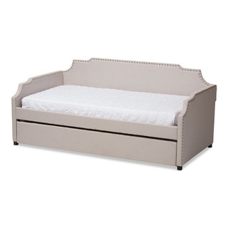 Baxton Studio Ally Beige Upholstered Twin Size Daybed with