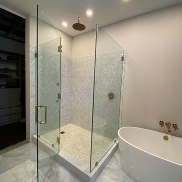 1/2'' thickness clear tempered glass corner 90 degrees swing shower door