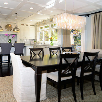Open Plan Soft White Cabinets Contrasting Dark Floors