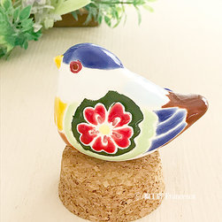 陶の小鳥オブジェ(置物) - インテリア雑貨