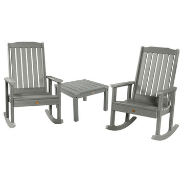 Lehigh Rocking Chair Set With Side Table, Coastal Teak