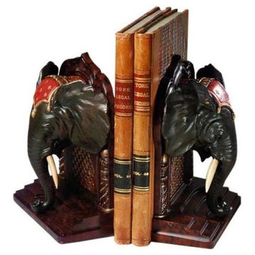 Bookends Bookend TRADITIONAL Lodge African Elephant Ebony Chocolate