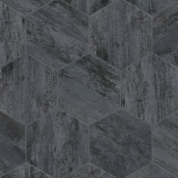 Cassis Hex Black Porcelain Floor and Wall Tile