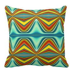 Abstract Art Fury Pattern 6 Blue - Decorative Pillows