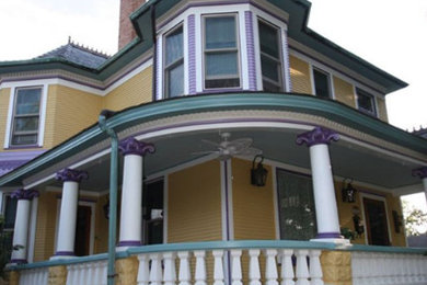 Transitional exterior home idea in Chicago