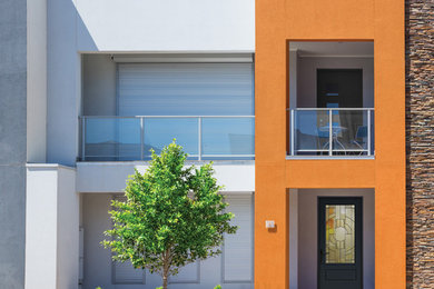 Inspiration for a contemporary entryway remodel in Calgary