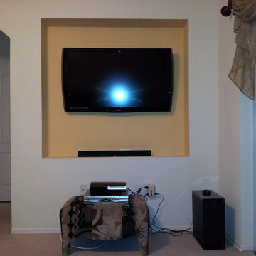 Returning client, First came the TV, 2nd implementing the media shelf