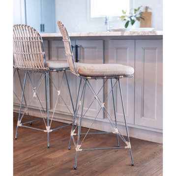East at Main Dover Rattan Barstool (Set of 2)