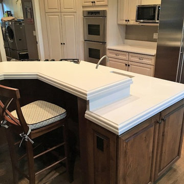 White Kitchen Countertops with Beautiful Double Edge