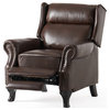GDF Studio Curtis Dark Brown Leather Recliner Club Chair